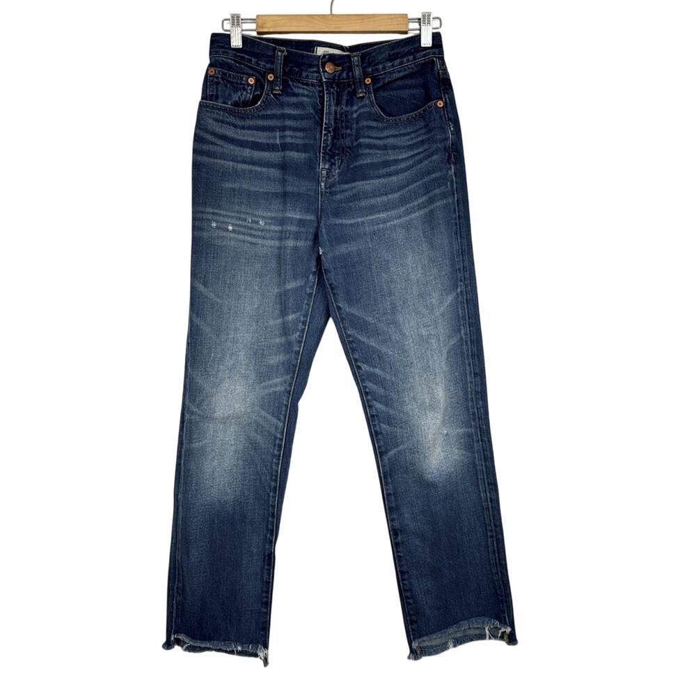 Madewell Blue The Perfect Vintage Jeans Womens 26 Raw Hem High Rise Denim Casual - Picture 2 of 13